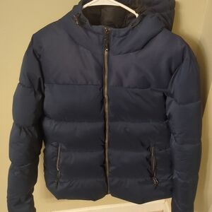32 Degrees Blue Puffer Jacket with Front Zipper